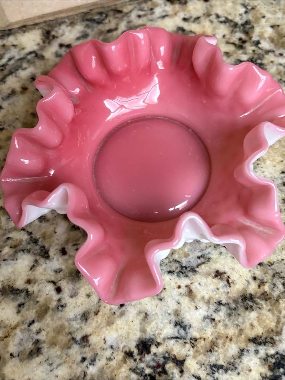 Handmade Pink Ruffled Glass Decorative Bowl - Home Accents